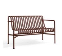 HAY Palissade Dining Bench with Armrests Iron Red