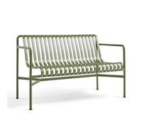 HAY Palissade Dining Bench with Armrests Olive