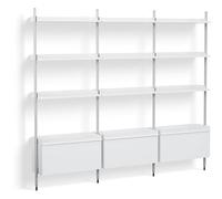 HAY - Pier System 133 3 columns, PS White / Aluminium - White
