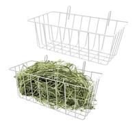 Hay Rack - 2pcs Cage Hey Holder | Metal Bunny Feeder, Grass Holders, Small Animal Basket with Hooks for Ferret, Bunnys, Guinea Pigs, Small Animals