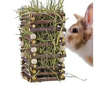Hay Rack - Funny Wooden Feeder Container 3" x 7" | Feeder & Cage Accessories - For Hamster, Chinchilla, Mouse, , Indoor, Outdoor Enclosure, Cage Toy, Activity