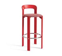 HAY Rey bar stool upholstered 75 cm Steelcut trio 636 scarlet red