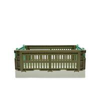 HAY Small Recycled Mix Colour Crate Olive Dark Mint One Size