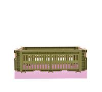 HAY Small Recycled Mix Colour Crate Olive Powder
