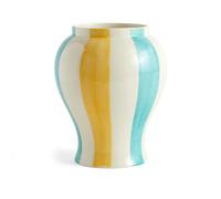 HAY Sobremesa stripe vase L 25 cm Green-yellow