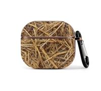 Hay Straw Case Compatible with Airpods 3 | Protective Cover Keychain PC