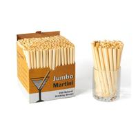HAY! Straws | Jumbo Martini 6" Drinking Straws | 250 Count Bulk Straws | 5-7.5mm Diameter | Reed Stem Straws |100% Plant-Based | Certified Compostable Disposable Straws