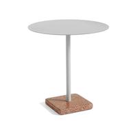 HAY Terrazzo Outdoor Cafe Table Ø70 Sky Grey/ Red Terrazzo