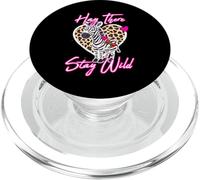 Hay There Stay Wild Cute Equine Leopard Heart Wildlife PopSockets PopGrip for MagSafe