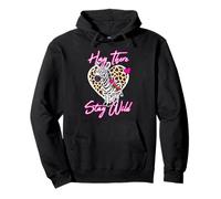 Hay There Stay Wild Cute Equine Leopard Heart Wildlife Pullover Hoodie
