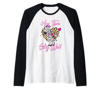 Hay There Stay Wild Cute Equine Leopard Heart Wildlife Raglan Baseball Tee