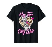 Hay There Stay Wild Cute Equine Leopard Heart Wildlife T-Shirt