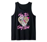 Hay There Stay Wild Cute Equine Leopard Heart Wildlife Tank Top