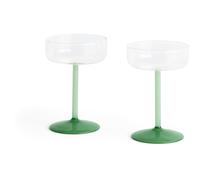HAY - Tint Champagne Coupe 2-pack, Clear / Jade Green - Clear