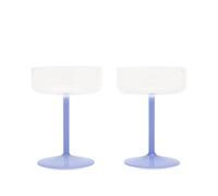 HAY Tint Coupe Glass - Set of 2 Clear/Jade Light Blue