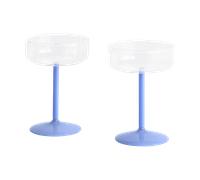 HAY Tint coupe glasses 20 cl 2-pack Clear-jade light blue