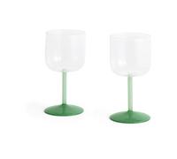 HAY Tint wine glass 25 cl 2-pack Clear-jade light green-jade dark green