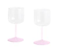 HAY Tint wine glass 25 cl 2-pack Clear-jade light pink-light pink