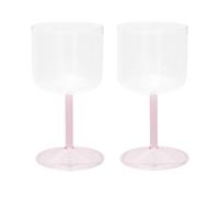 HAY Tint Wine Glass - Set of 2 Clear/Jade Light Pink