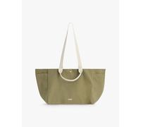Hay Womens Hay Brand-Embroidery Cotton Weekend Bag Olive