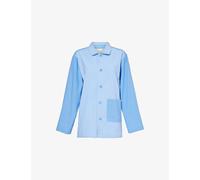 Hay Womens Hay Duo Relaxed-Fit Long-Sleeve Cotton Pyjama Shirt Sky Blue M/L