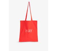 Hay Womens Hay Logo-Print Cotton Tote Bag Poppy Red