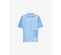 Hay Womens Hay Outline Relaxed-Fit Short-Sleeve Cotton Pyjama Shirt Sky Blue M/L