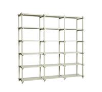 HAY Woody Shelving 2.0 Bookcase Large Smokey Grey/Steel