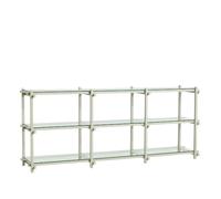 HAY Woody Shelving 2.0 Shelf Low Smokey Grey/Glass