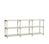 HAY Woody Shelving 2.0 Shelving Unit Low Smokey Grey/Steel