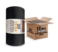 Haya Home 240 EXTRA LARGE Heavy Duty Bin Bags 100L Black Plastic Bin Liners 45 ?m Refuse Sacks Ultra Strong Heavy Duty Waste Dustbin Bags for Kitchen