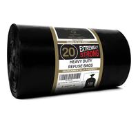 Haya Home 60 μm 120L 20 Extremely Strong Heavy Duty Black Bin Bags Bin Line