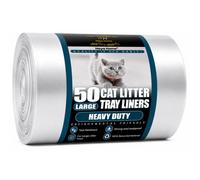 Haya Home Eco 50 Large Heavy Duty Cat Litter Tray Liners on a roll 40μm 80 X 36 cm Claw Scratch Resistant Strong thick Cat Litter Box Plasti