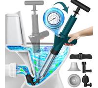 HayaHome - Toilet Plunger Toilet unclogger Drain Clog Remover High Pressure Air Drain Blaster Gun Drain Clog Remover Tool- Stainless Steel Air Plunger for Bathroom, Sink, Floor, Kitchen Clogged