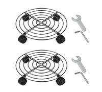 HAYAN 2 Pack Plant Caddy with Wheels 43cm Round Metal Potted Trolley Heavy Duty Movable Metal Plant Dolly for Indoor Outdoor Home Garden Tools Black