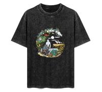 Hayao Miyazaki Men's T-Shirt Graphic Shirts Unisex Black Tee XXL