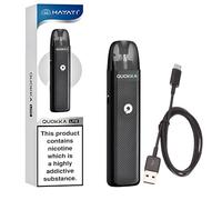 Hayati Quokka Lite Vape Kit [Shadow Black] - Starter Kit, 1100mAh Battery - COMPATIBLE PODS: Quokka Pods - 22W, RDTL and MTL Vaping, Side-Fill, Inhale Activated, Adjustable Airflow - Nicotine Free