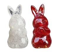 Hayaww 2 x Rabbit Crystals Rabbit Figure Rabbit Shaped Stone Decoration Easter Bunny Rabbit Polishing Gemstones Cute Birthday Gift for Easter Christmas Day Gifts (G)