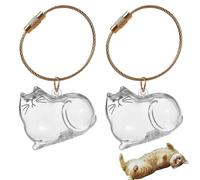 Hayaww Acrylic Storage Box for Pet Hair with Rope Storage Bottle for Cat Hair Cat Memory Glass Cat Hair Key Pendant Cat Hair Keychain Animal Hair Collection, a, M
