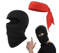 Hayaww Adult Ninjas Party Headband, Ninja Headband, Ninja Hood, Samurai Head Mask, Ninja Party Accessories, Ninja Headband, Ninja Costume, Boys Ninja Cosplay Set for Role Play (Adults)