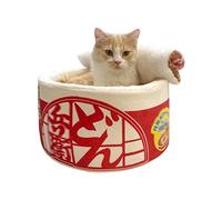 HAYCHE Ramen Cat Bed Instant Noodle Shape Cat House Calming Cat Beds for Indoor Cats Cute and Comfortable Pet Cat House Detachable Multifunctional Soft Pet Bed Suitable for Small Cats and Dogs (M,Red)