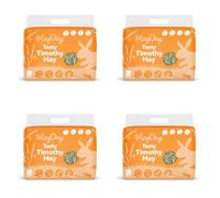 HayDay (1kg x 4) Premium, Long Stem Timothy Feeding Hay for Rabbits, Guinea Pigs & Small Pets - Tasty Timothy Hay 1kg - Naturally Coarse for Digestion & Dental Health, Dust Extracted for Small Animals