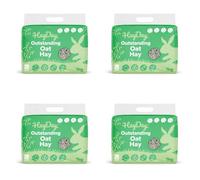 HayDay (1kg x 4pk Premium, Long Stem & Crunchy Oat Feeding Hay for Rabbits, Guinea Pigs & Small Pets - Outstanding Oat Hay - Crunchy and Nutritious for Digestion, Dust Extracted for Small Animals