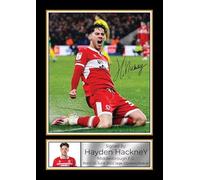 Hayden Hackney Middlesbrough FC Signed Autographed Portrait Poster Print - Boro Football Memorabilia Wall Art - Gift for Fans & Collectors, A2 Poster Print (594x420mm)