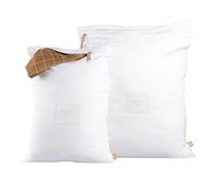 Hayden Hill Luxury Organic Cotton Travel Laundry Bags - Set of 2 Large and Small Size - For Dirty Clothes at Home, Traveling, and Packable in Luggage and Suitcase - Carbon Neutral