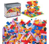 Hayder 1000PCS Classic Building Bricks, Building Blocks Bulk with 20x20 Studs Plate and 168PCS Slid-Way Accessory, Compatible with All Major Brands