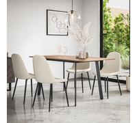 Haydon Extending Oak Effect Dining Table Set w 4-6 Maya Boucle Chairs