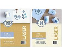 Hayes Paper, BUNDLE Waterslide Decal Paper LASER CLEAR 20 Sheets AND WHITE 20 Sheets Printable Water Slide Decals of A4 Size