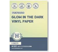 Hayes Paper Co. Printable Glow in The Dark Vinyl Sticker Paper - A4 Size, 5 Sheets - Perfect for Unique, Eye-Catching Designs