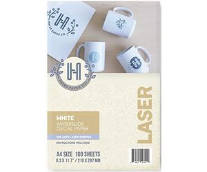 Hayes Paper Co, Waterslide Decal WHITE LASER (A4, 100 Sheets)